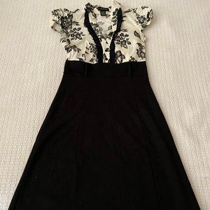 Women's V Neck Floral Printed Mini Dress